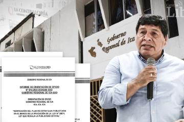 Contraloría detecta irregularidades en los gastos de publicidad en el GORE Ica